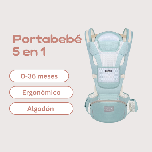 Portabebé 5 en 1 de Algodón con Asiento de Cadera