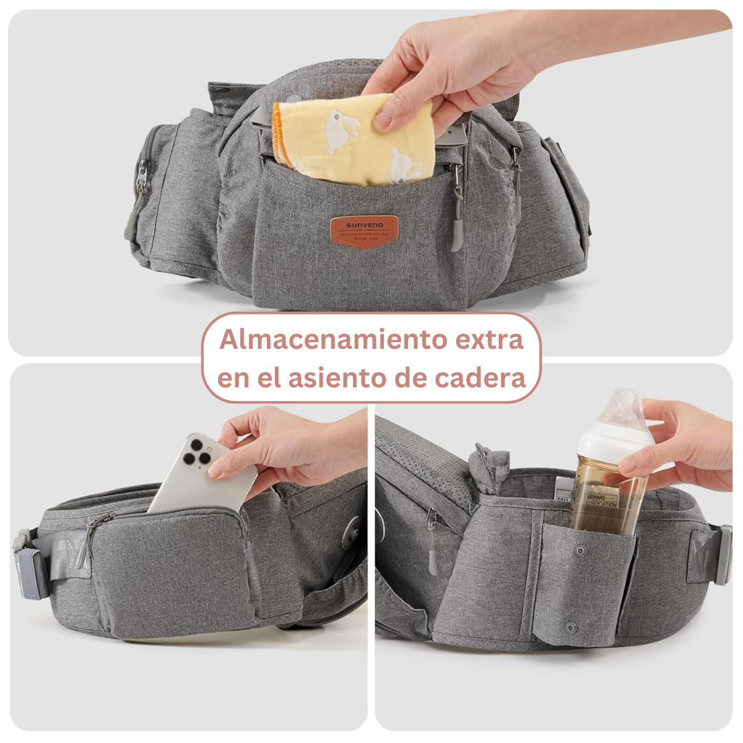 Sunveno Portabebés Ergonómico con Asiento de Cadera 3 en 1